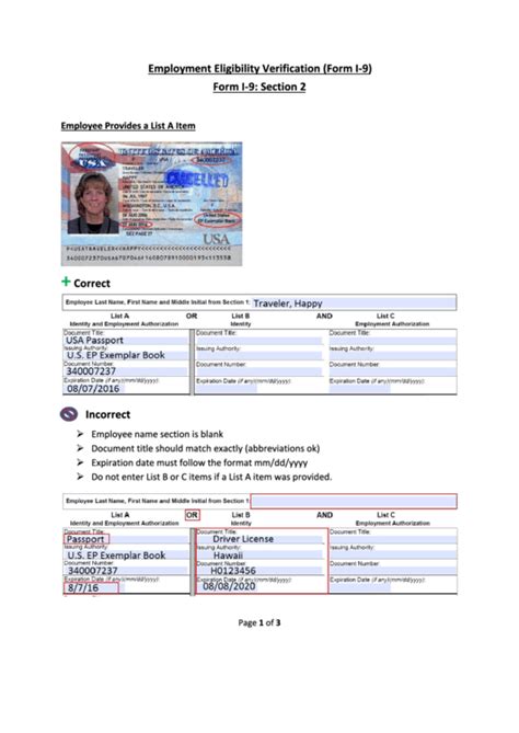 Toradh íomhá ar Section 2 of I-9 Form