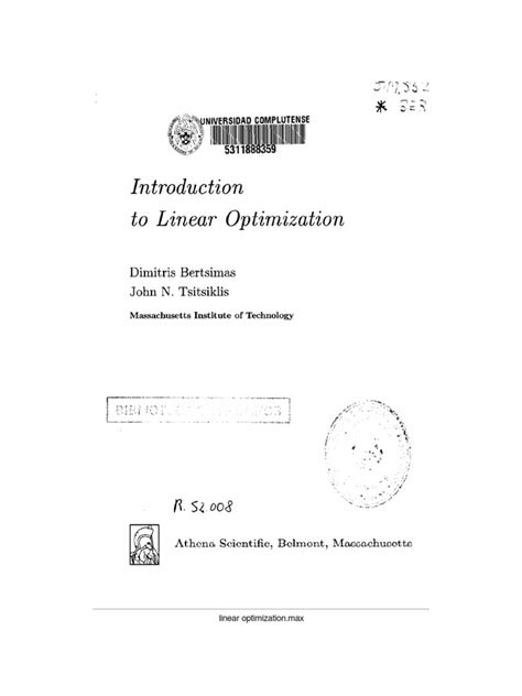 Toradh íomhá ar Introduction to Linear Programming Bertsimas Book