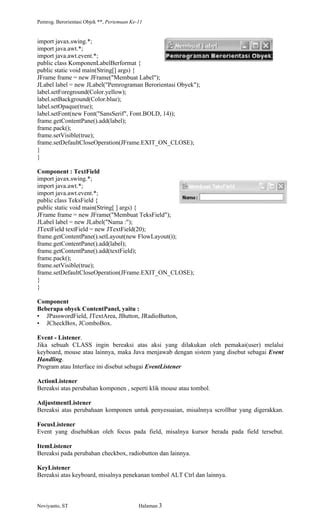 Contoh GUI Pada Java Code Melalui Terminal に対する画像結果