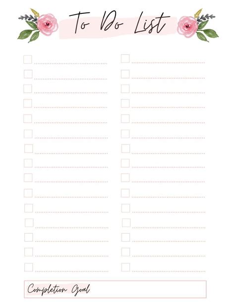 Image result for Free Sample to Do List Template