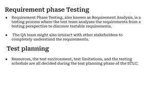 Image result for Requirements Analysis Phase of Software Testing Life Cycle