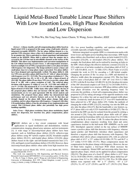 Phase Shifter Linear に対する画像結果