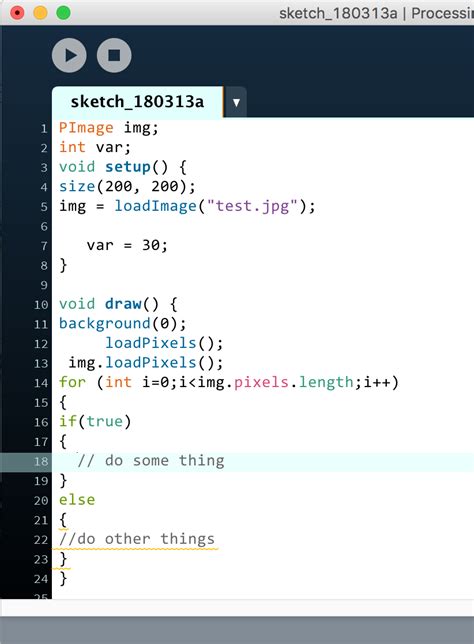 Toradh íomhá ar Processing Ide