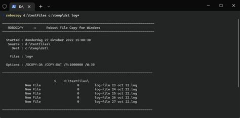 Toradh íomhá ar RoboCopy Zip