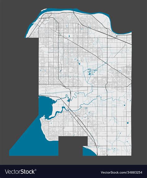 Detailed map surrey city cityscape royalty Vector Image
