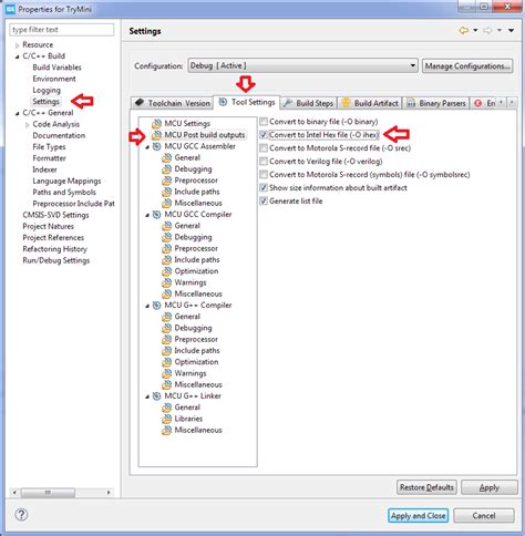Image result for STM32 How to Generate Hex File