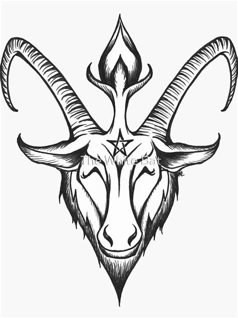 "Black and White Happy Baphomet" Sticker for Sale by Darth1234 | Redbubble
