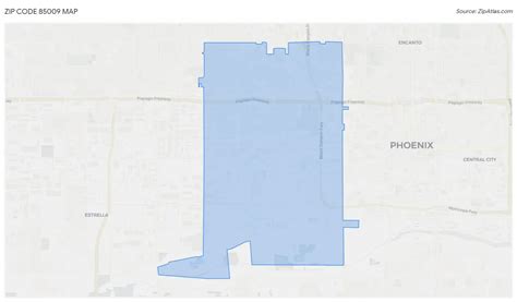 Image result for 85009 Zip Code Map