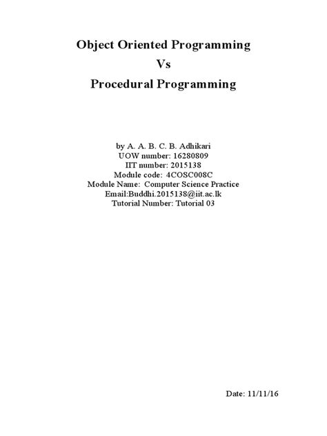 Image result for Procedural vs Object-Oriented Programming