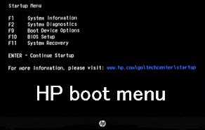 Image result for HP Boot Options