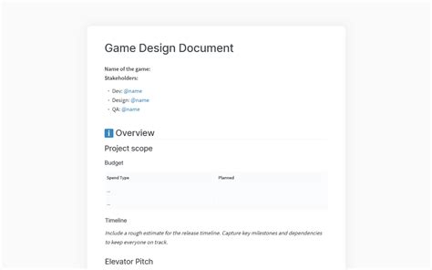 Image result for Unity Game Design Document
