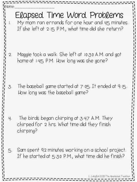 Image result for Free Printable Time Word Problems