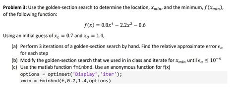 Image result for Golden Section Search Minimization MATLAB