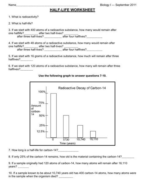 Half-Life Question Worksheet Answers に対する画像結果
