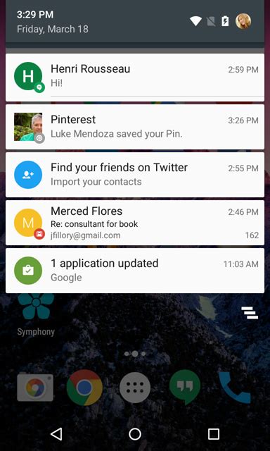 Types of Notification Panel in Android に対する画像結果