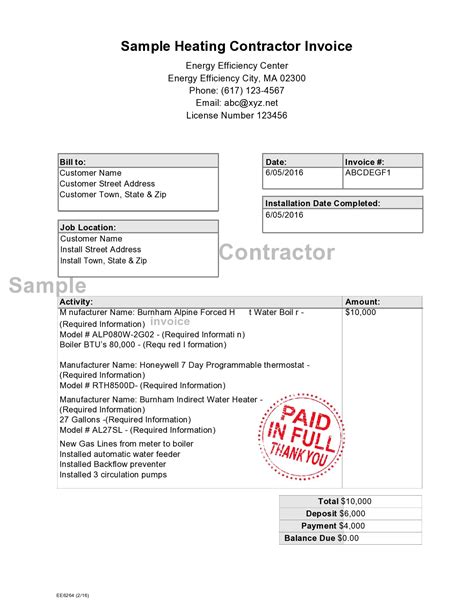 Image result for Contractors Invoice