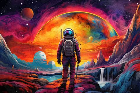 Psychedelic Astronaut Desktop Wallpaper | Psychedelic Art - Etsy