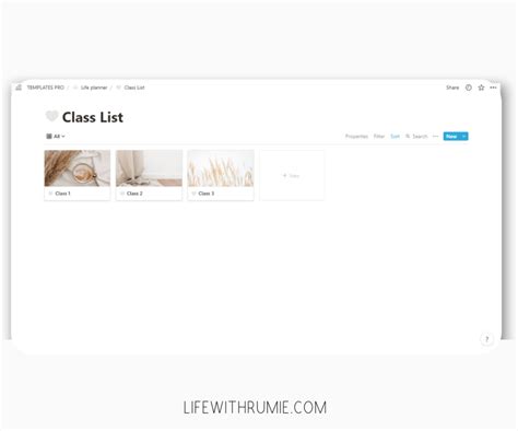 Image result for Classnote Database Notion