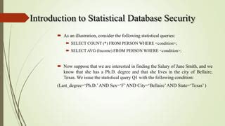 Statistical Database Security PPT に対する画像結果