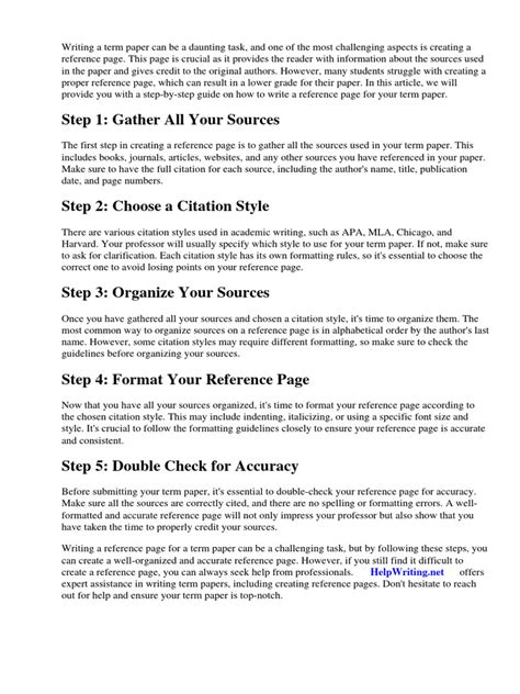 Reference Page Example for Research Paper に対する画像結果