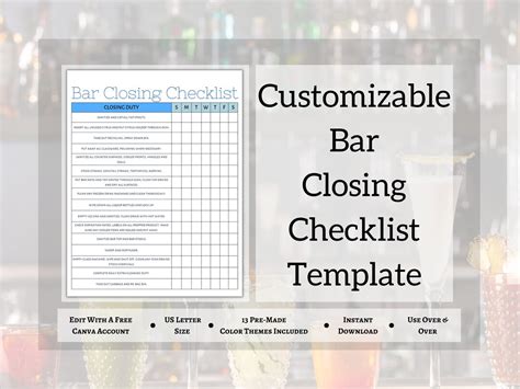 Image result for Example of Bar Checlist