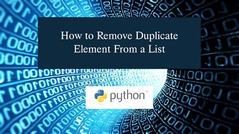 Image result for Remove Duplicate in Python List