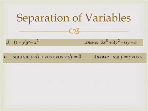 Image result for Separation of Variables Method