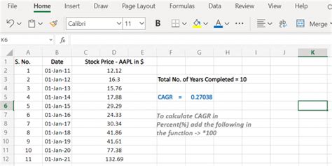 Calculating CAGR in Excel に対する画像結果