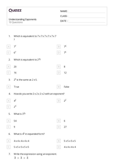 Image result for Exponents Questions