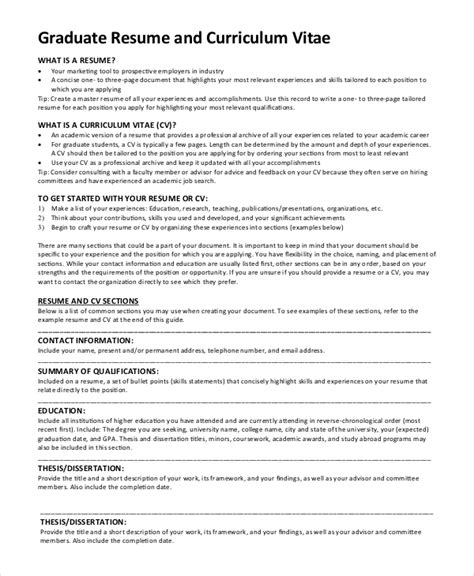 Afbeeldingsresultaten voor Graduate School CV Examples