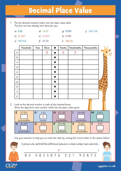 Toradh íomhá ar Place Value Matching Worksheet