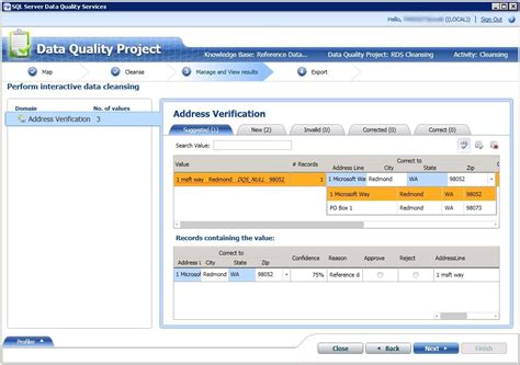 Toradh íomhá ar SQL Server Data Quality Tools