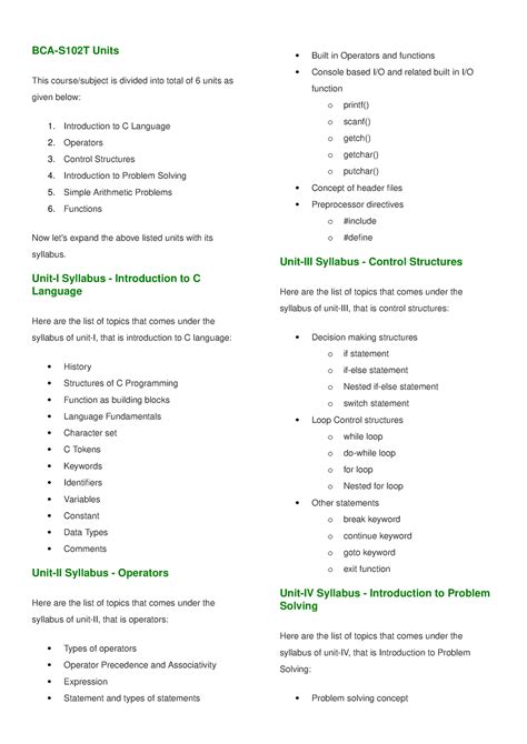 Toradh íomhá ar BCA C Programming Notes