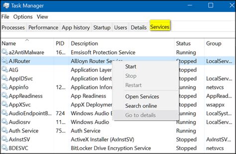Image result for Task Manager Services List