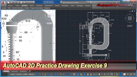 Image result for AutoCAD 2D Practice Drawing Exercise
