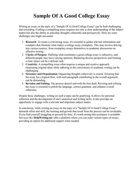 Image result for Examples of Good Essays