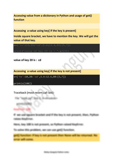 Image result for Get Value From Dictionary Python