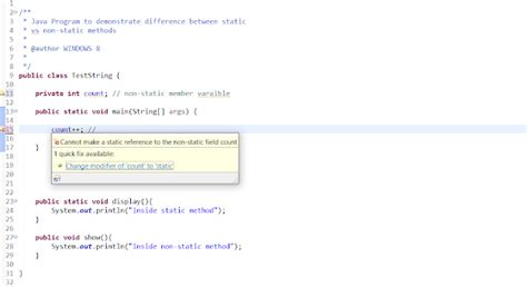 Afbeeldingsresultaten voor Program of Static in Non Static Method in Java