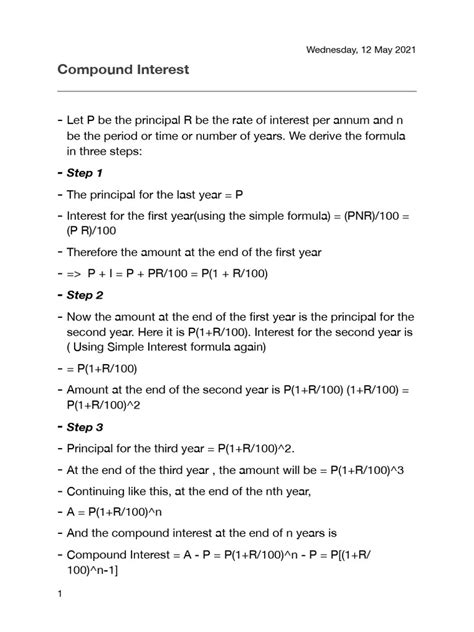 Image result for Compound Interest Formula PDF