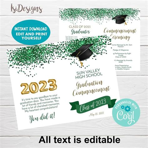 Toradh íomhá ar 8th Grade Graduation Program Template