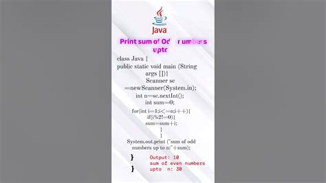 Image result for Sum of Odd Numbers in Java