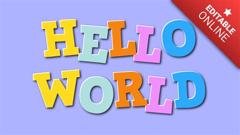 Toradh íomhá ar HelloWorld Text in Computer
