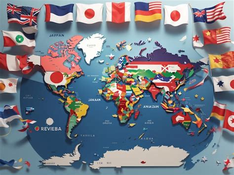Image result for World Map Modern Flags
