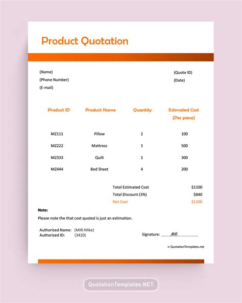 Quote Templates – Download free Quotations for Word, Excel and PDF