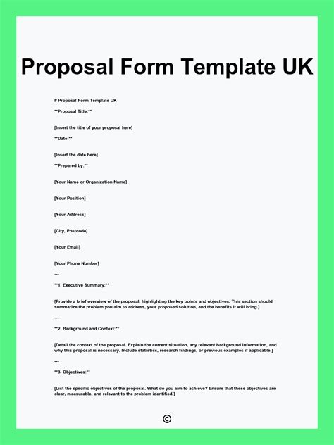 Image result for Proposal Form Example