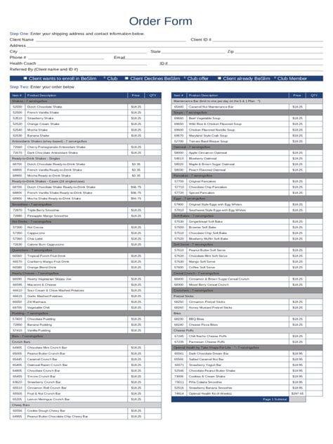 Image result for Sample Order Form Template