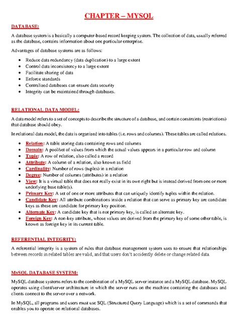 Image result for Chapter 9 MySQL Databases Quizlet