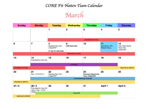 Image result for Free Color-Coded Calendar