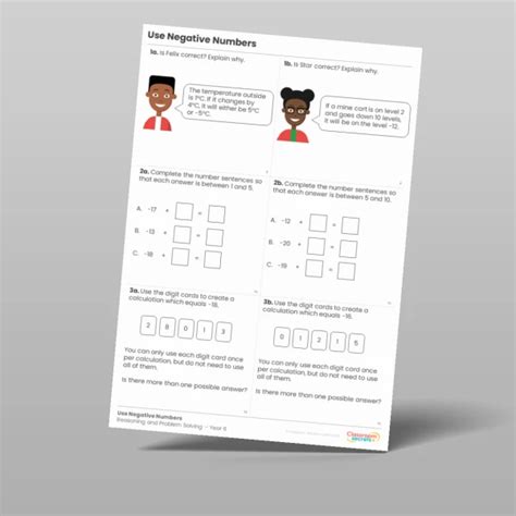 Negative Numbers Classroom Secrets ਲਈ ਪ੍ਰਤੀਬਿੰਬ ਨਤੀਜਾ