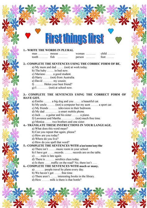 Image result for First English Lesson Worksheet